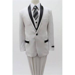 Tazio White / Black Formal Suits For Boys size 8